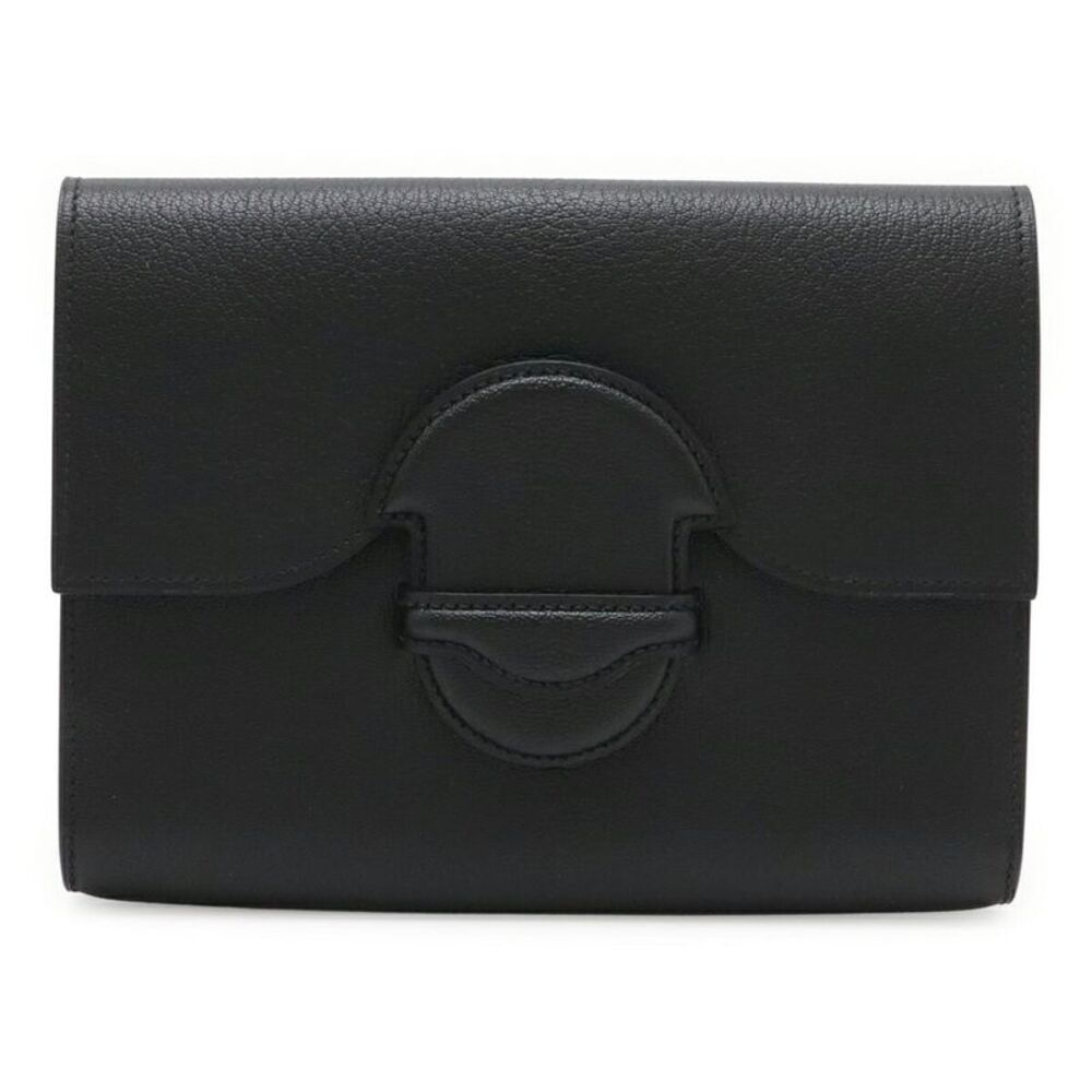Hermes Chevre Facon Clutch Bag Black